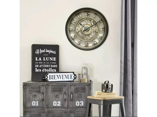 Pendule murale avec mécanisme apparent D 51 cm
