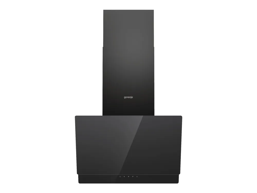 Gorenje Essential WHI649EB - Hætte - skorsten vinklet - bredde: 60 cm - dybde: 33.5 cm - udtrækning og recirkulation (-) - med intern motor - sort