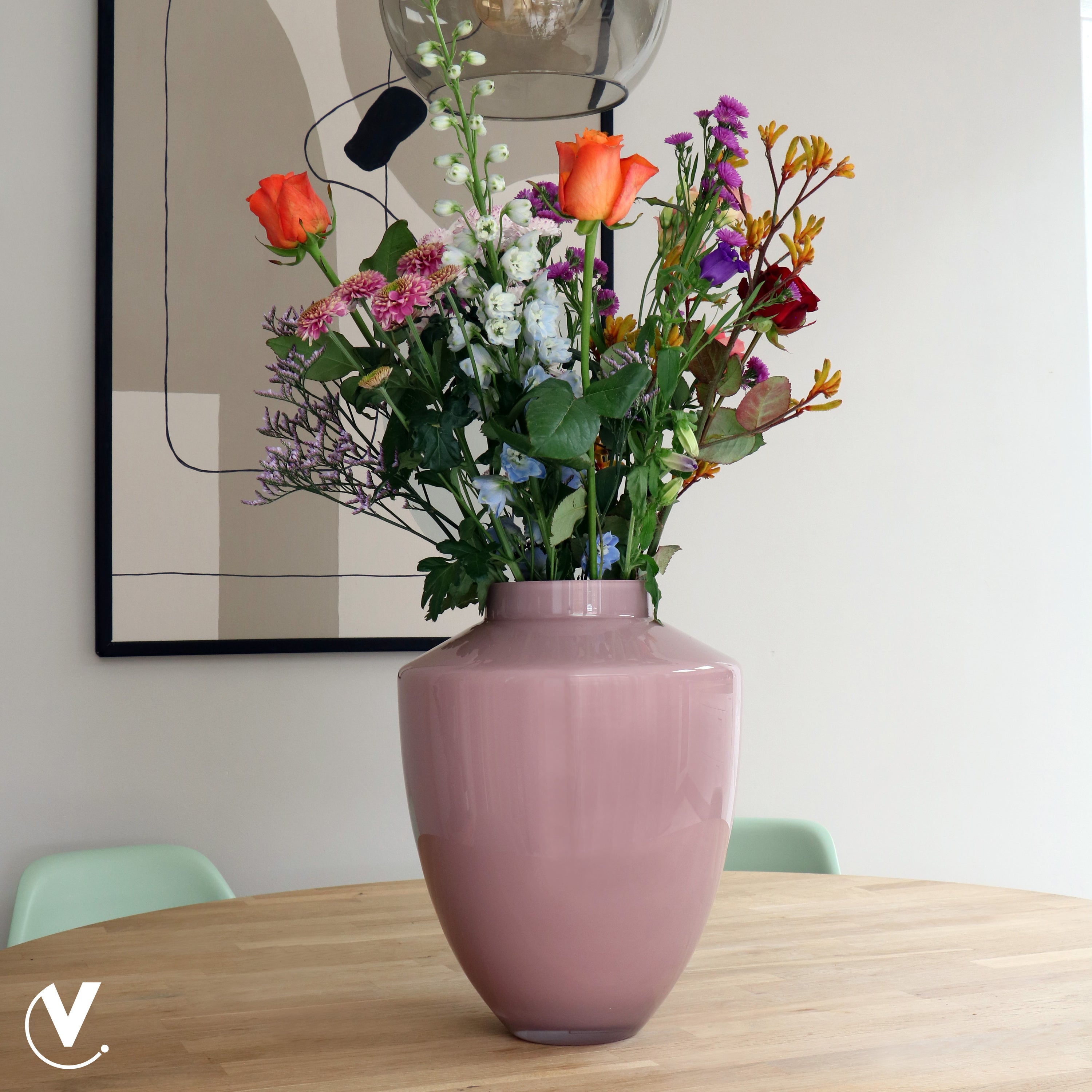 Vase The World Tugela M pastel pink Ã28 x H36 cm