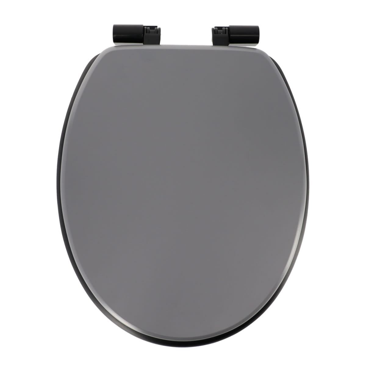 ABATTANT WC ASSISE NOIRE ATTACHES GRIS NOIR