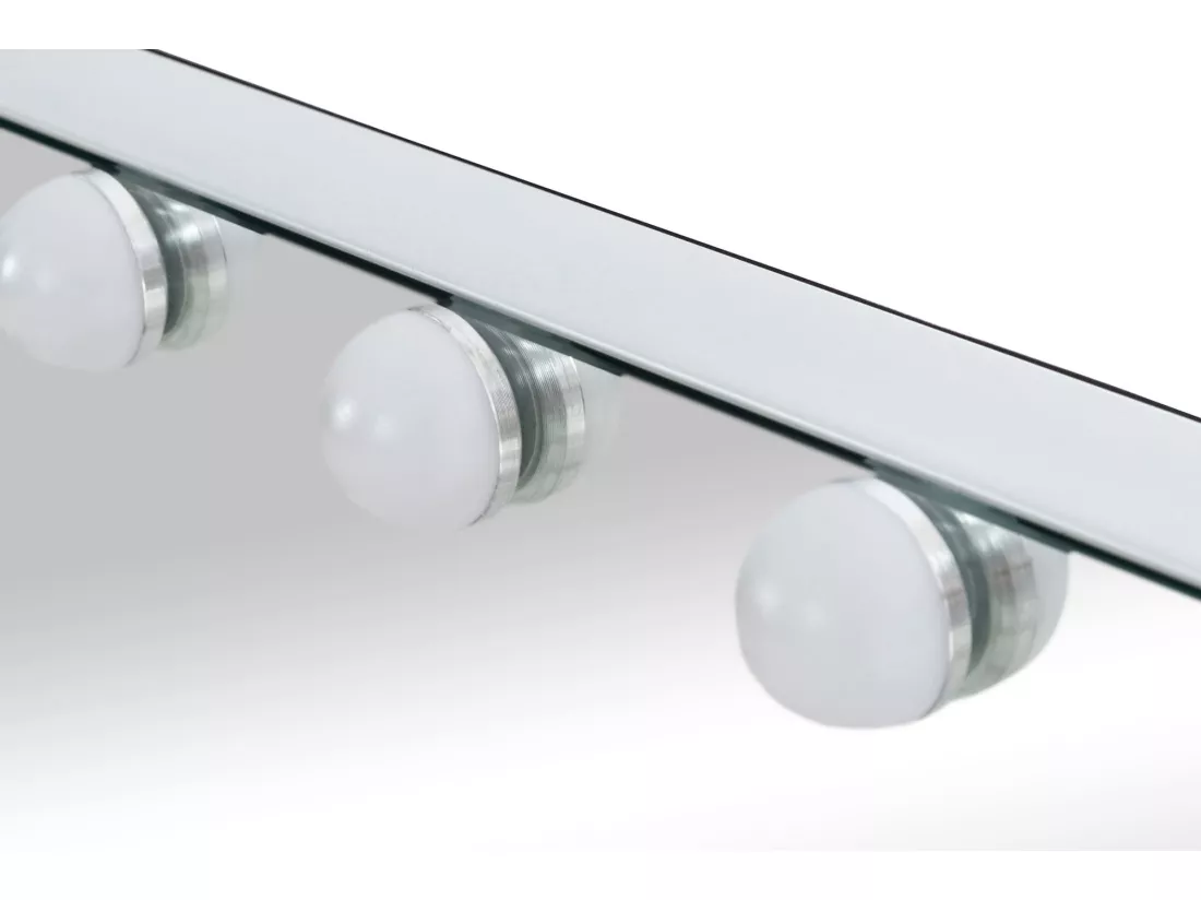 Miroir Led de Maquillage - Plastique & Noir - Blanc - Marlene