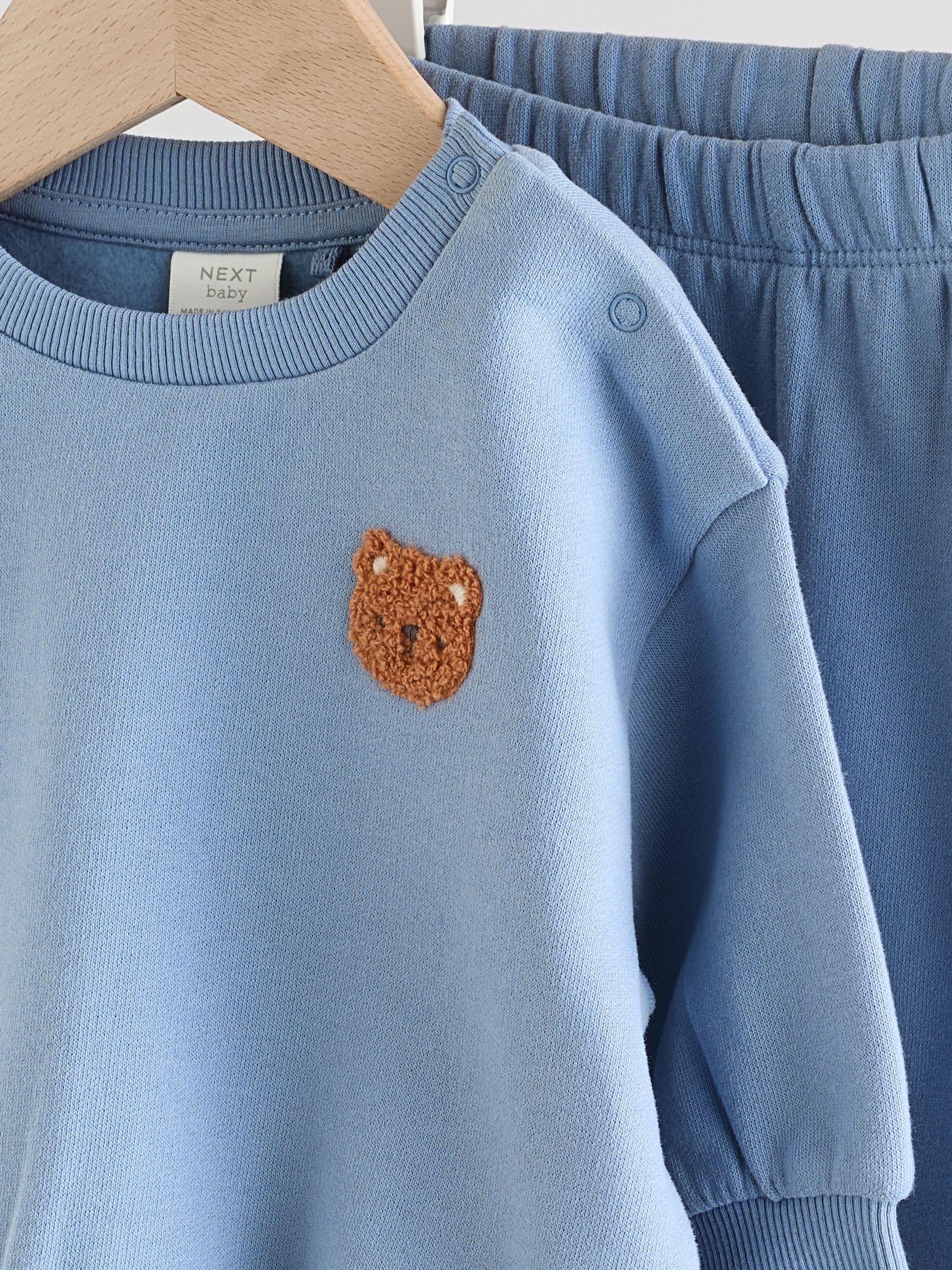 Blauw met beren - Baby sweatshirt en joggingbroek set (0mnd-2jr)