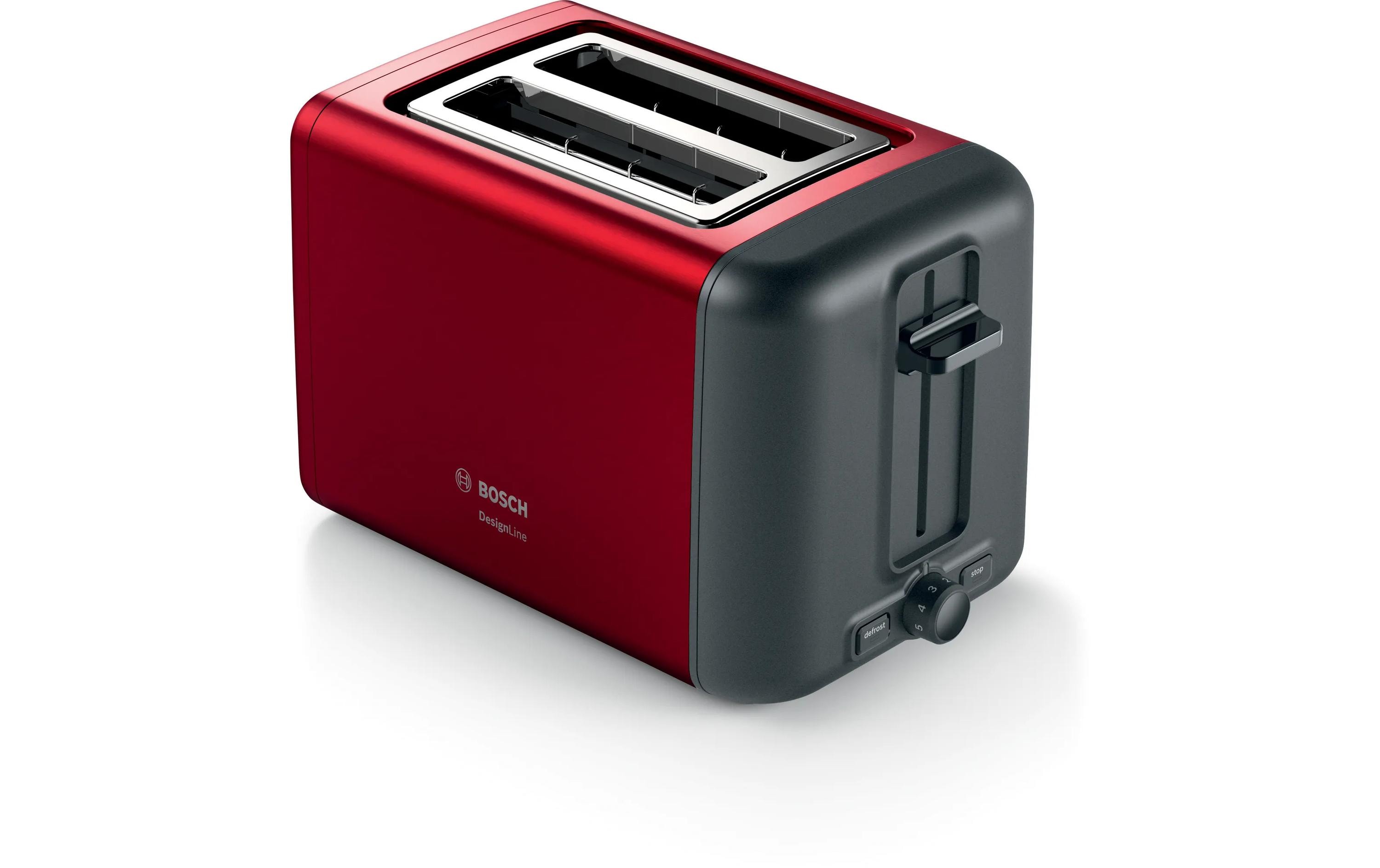 Toaster DesignLine TAT3P424DE Anthrazit/RotKlassischer Toaster