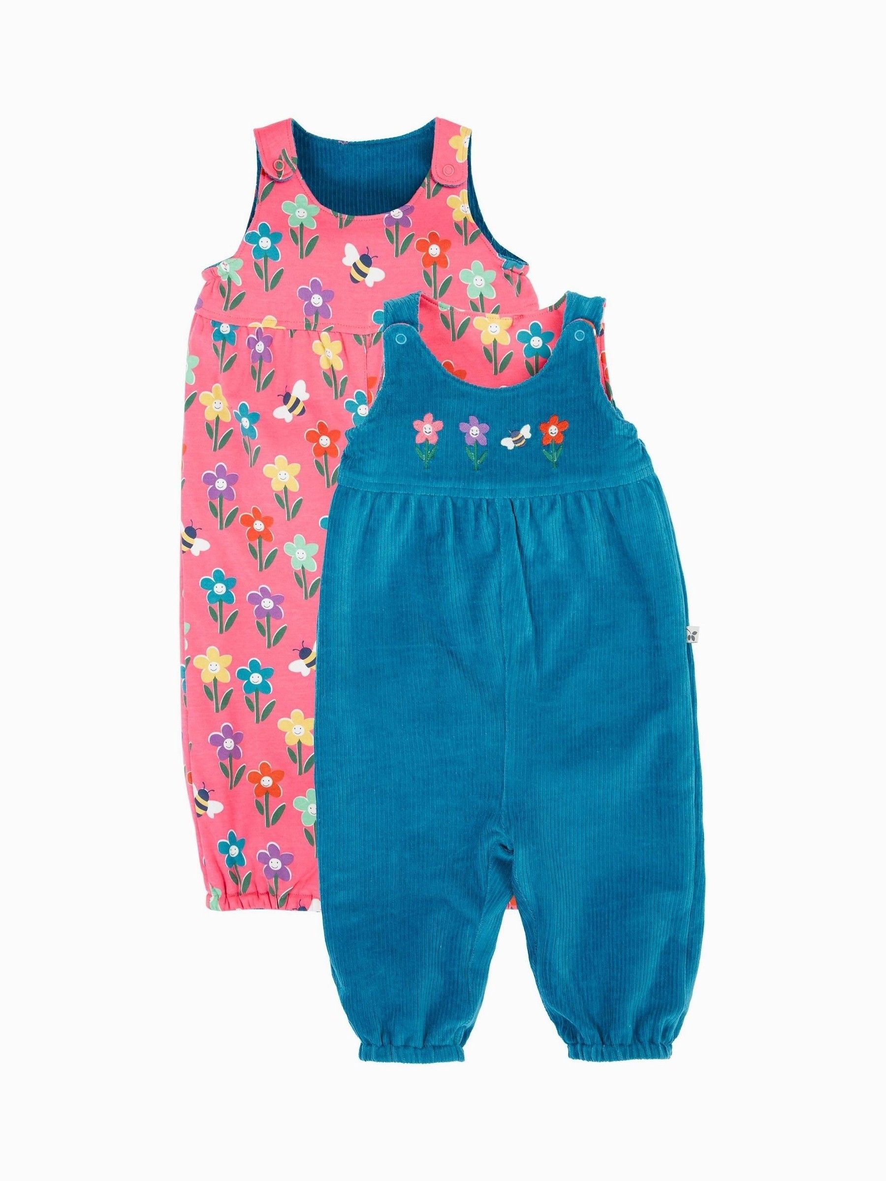 Frugi Blue Helen Reversible Dungarees