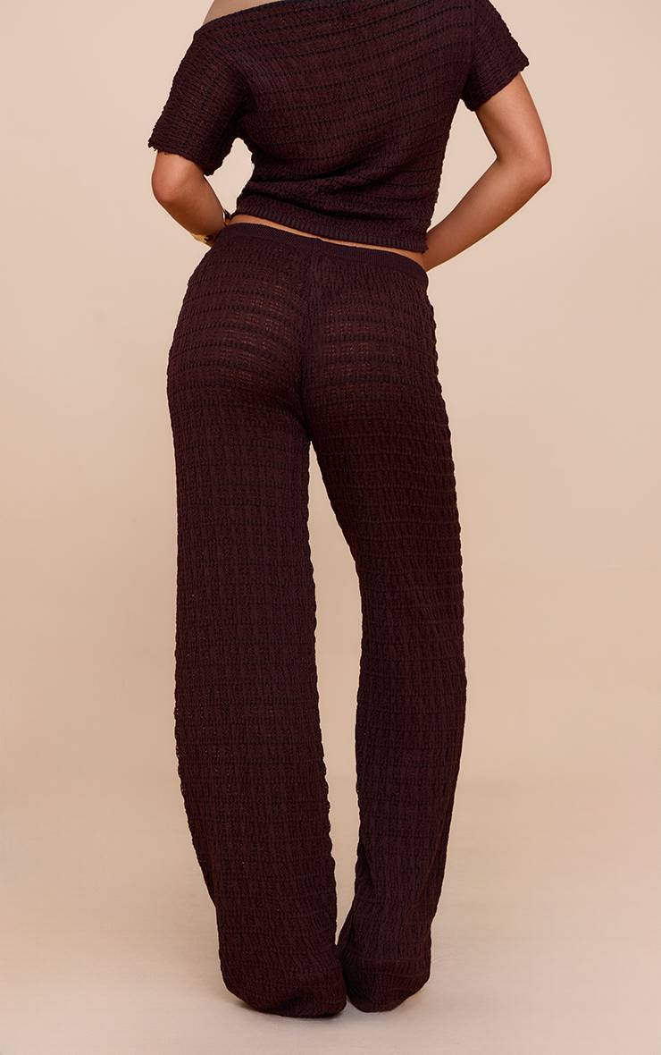 Chocolat Pantalon En Maille Texturée