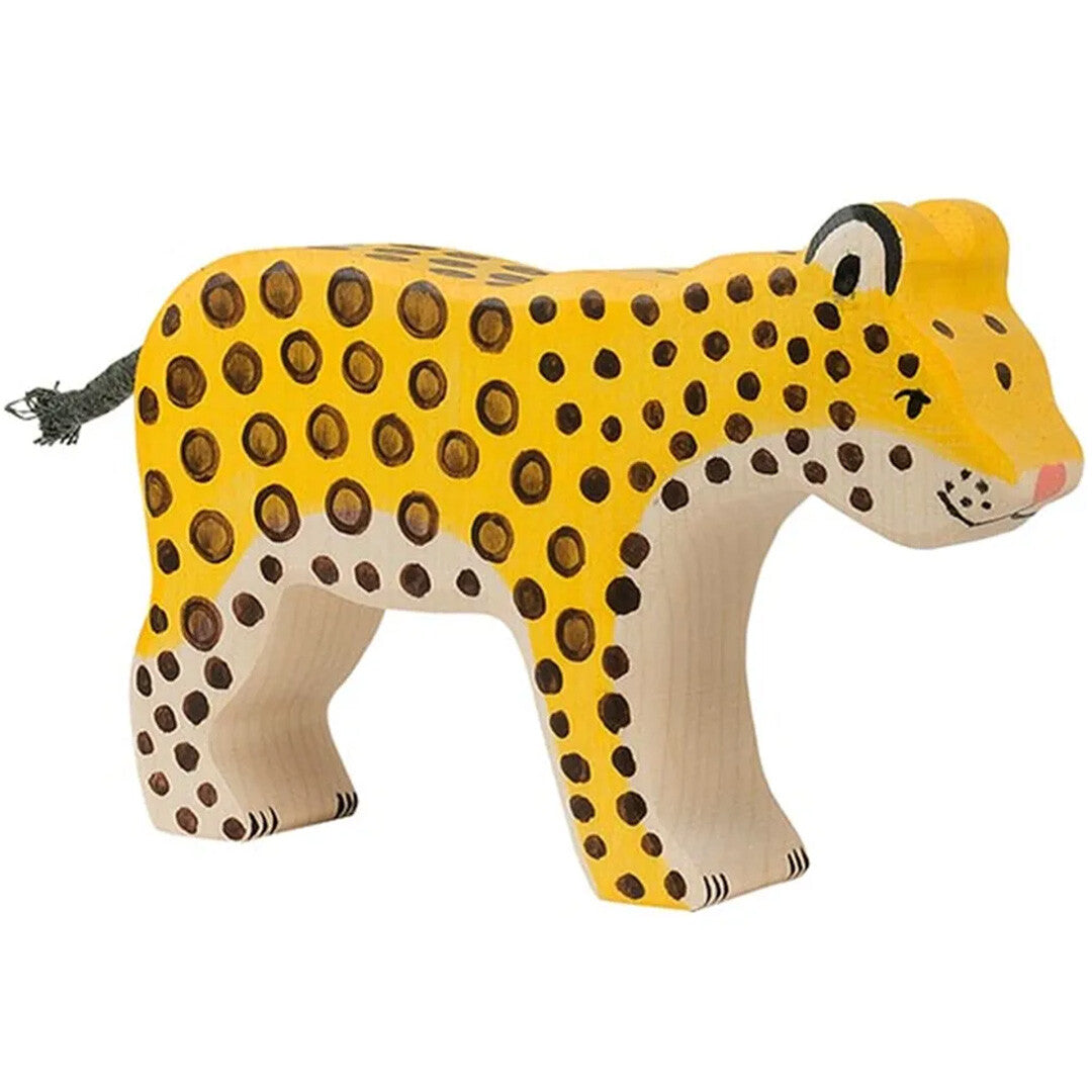 Holztiger luipaard 14 cm
