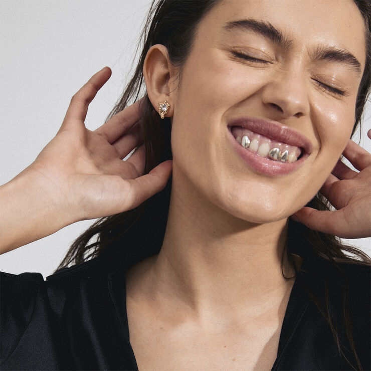 Pilgrim AIAS recycled crystal earrings gold-plated Guld