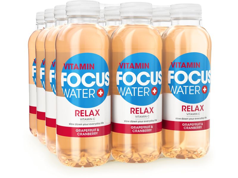 FOCUS WATER Relax Grapefruit & Cranberry 12 x 0.5 l Schweizer Vitaminwasser