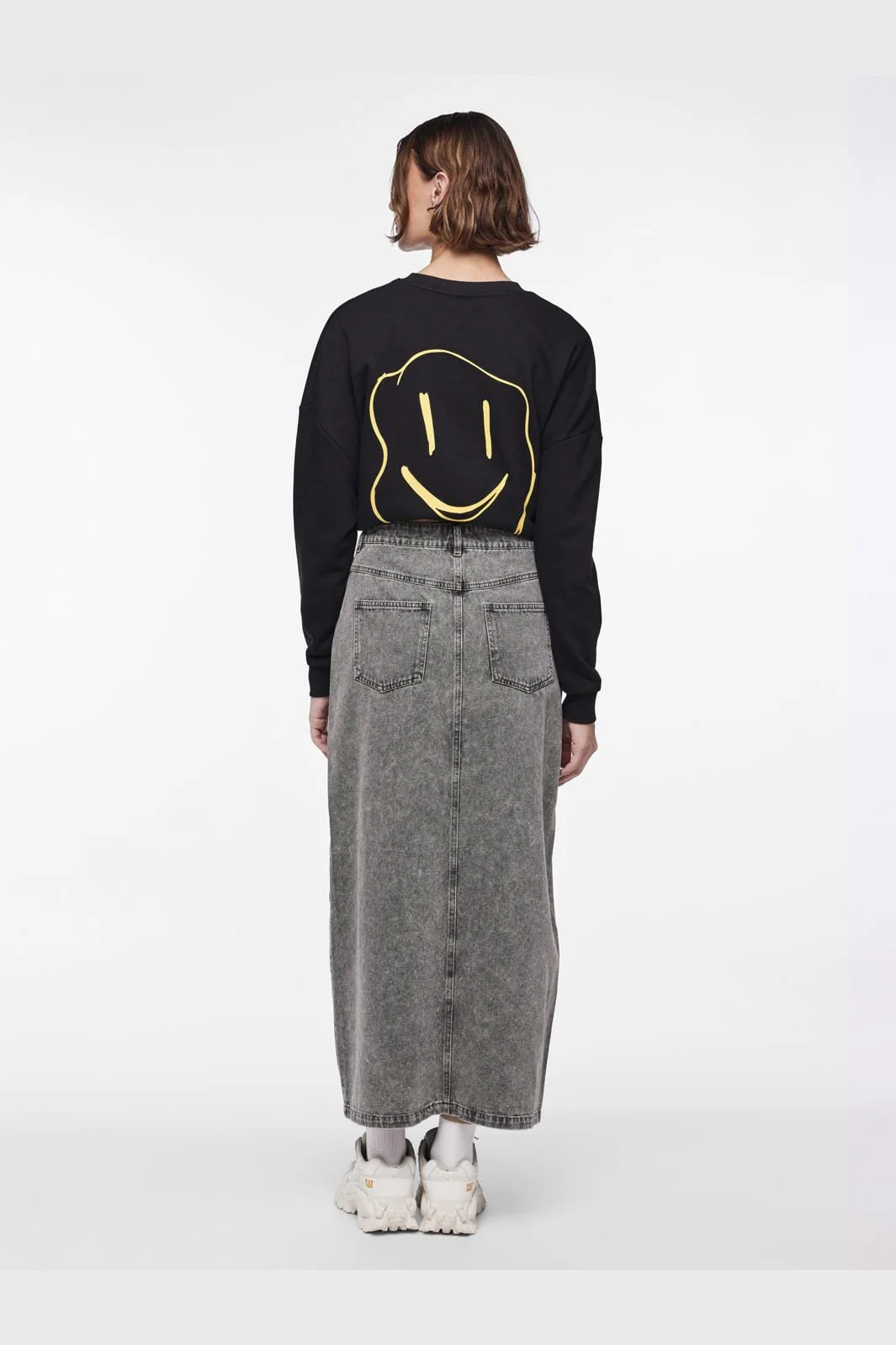 Pieces Pcdanu Long Denim Skirt