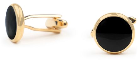 Manchetknoop Rond Goud Zwart CL-02 Black/Gold kopen