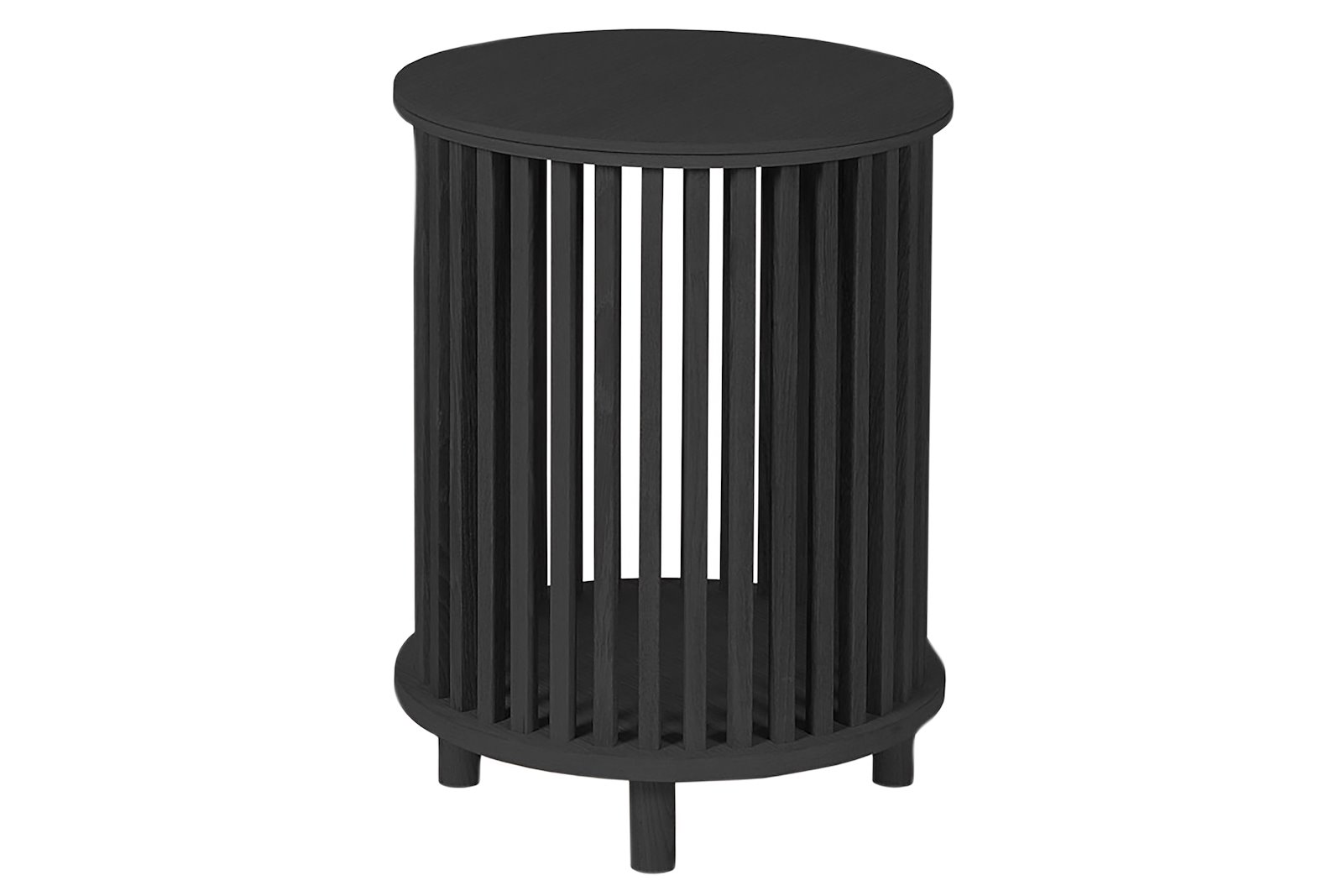 Line sidebord Sortbeiset eikefinér. Ø40 cm