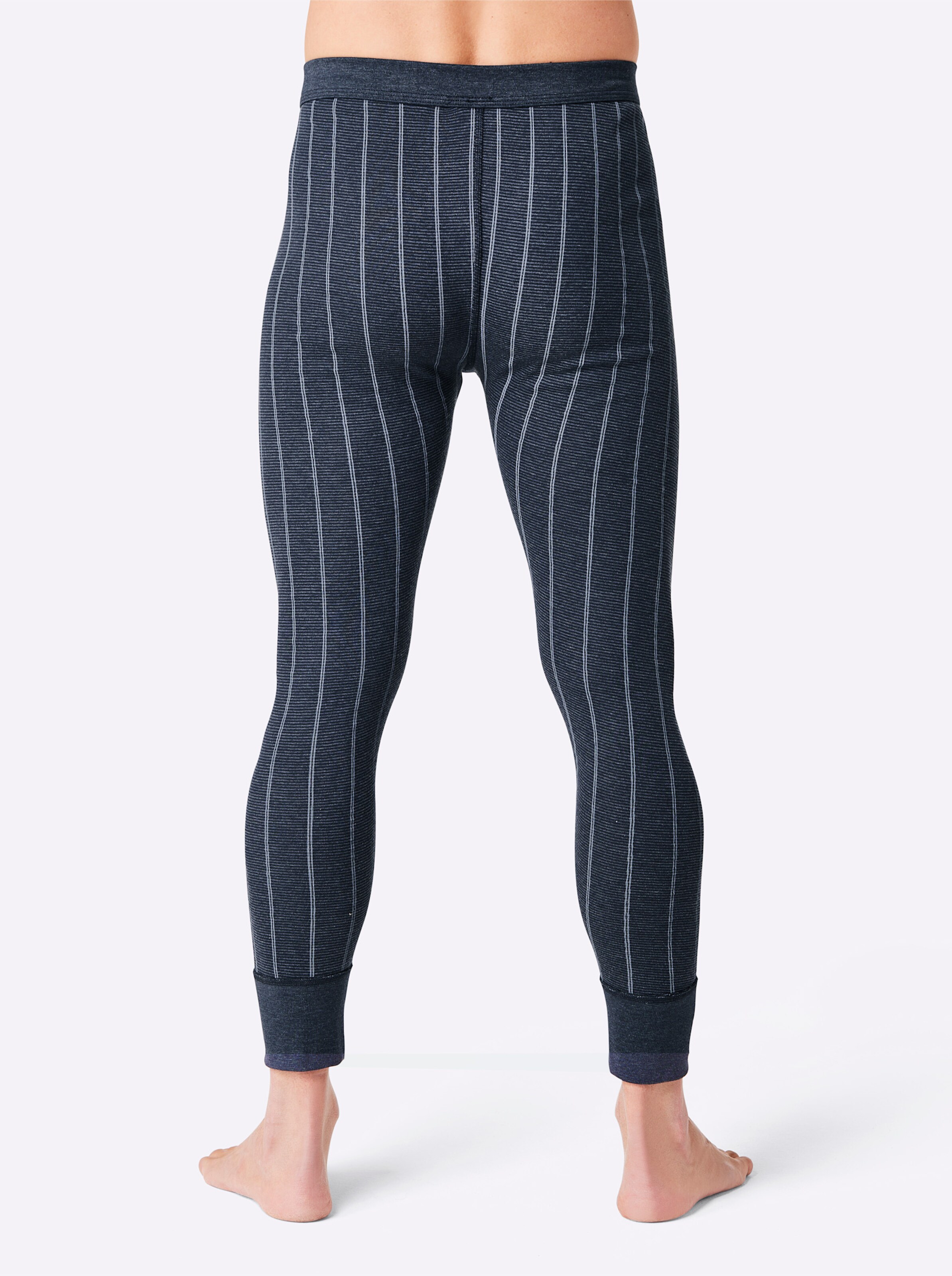 Hose lang in marine + hellblau