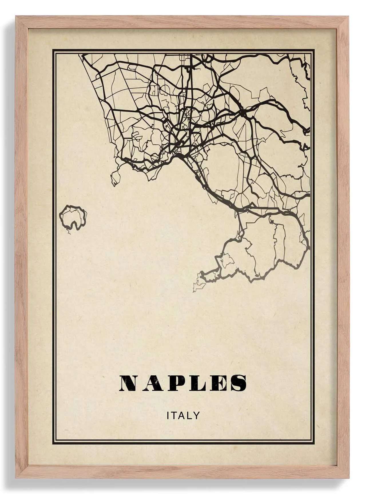 Neapel Stadt Sepia