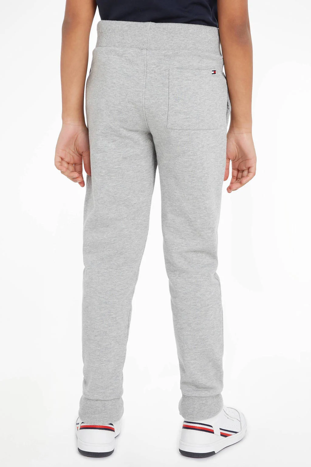 Tommy Hilfiger joggingbroek van katoen lichtgrijs melange/rood/donkerblauw