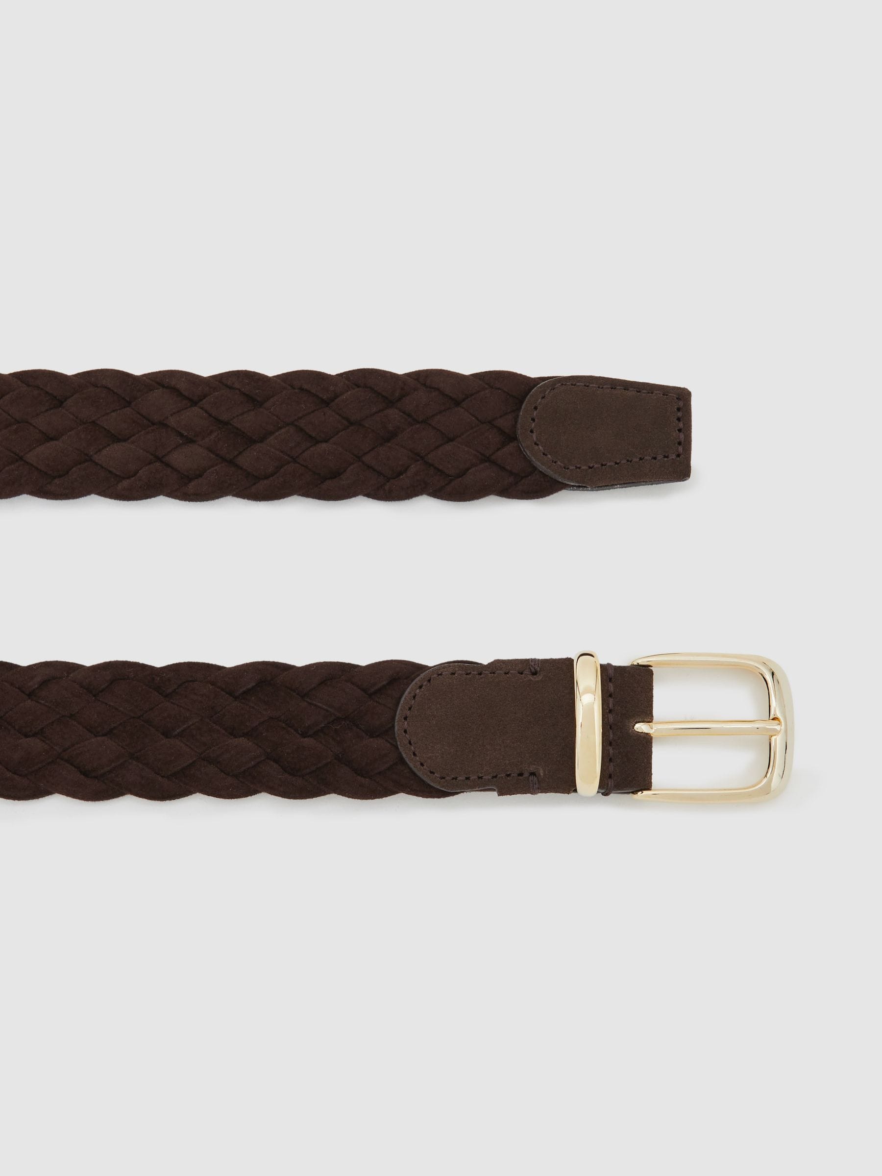 Donkerbruin - Reiss Jesse Suede Woven Belt