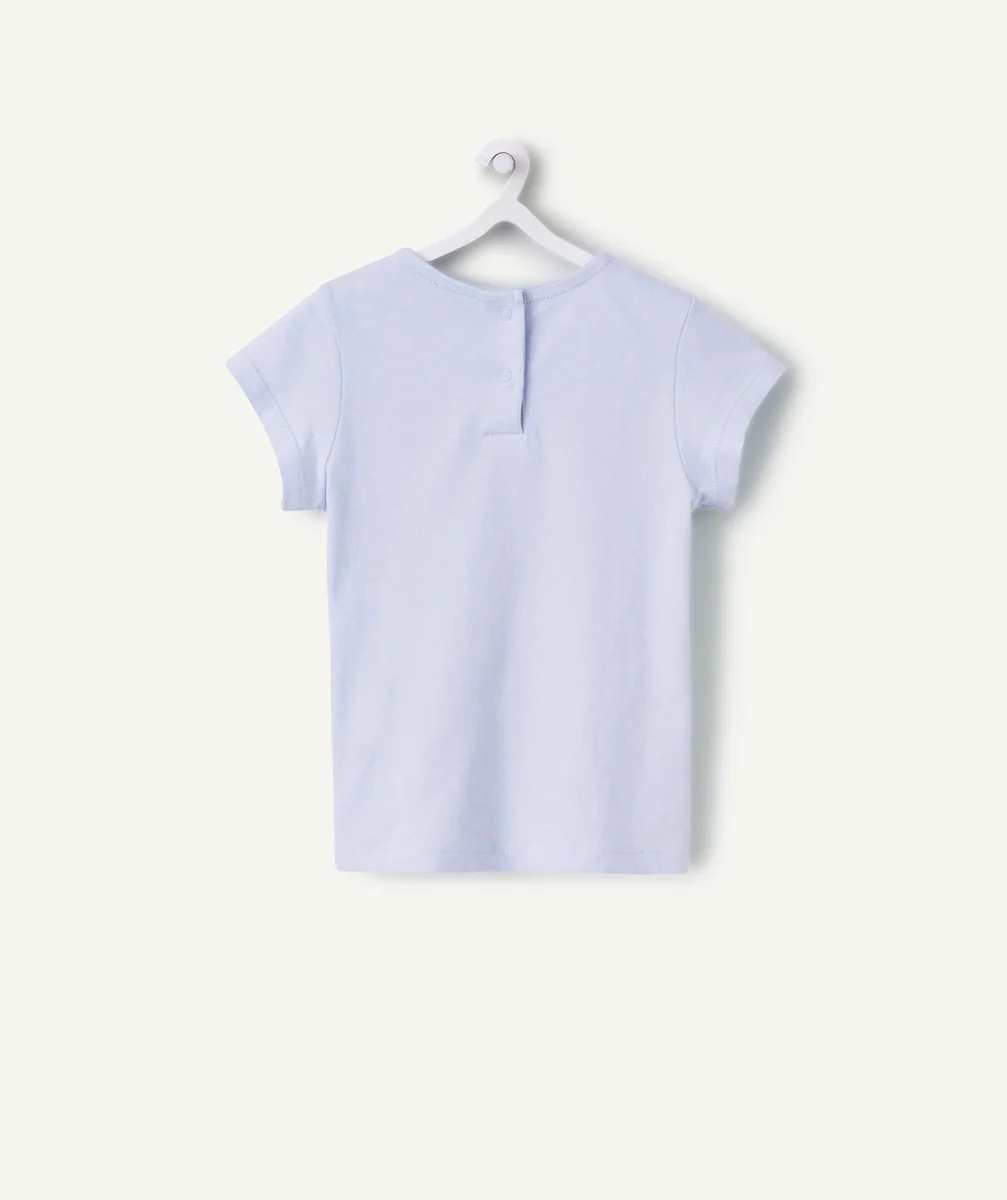 T-SHIRT BÉBÉ FILLE EN COTON BIO MAUVE AVEC MESSAGE AMOUR ROUGE