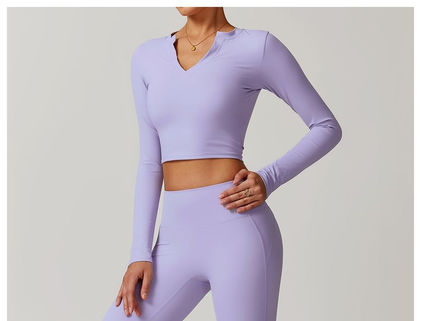 Skinniano - Hoge taille effen gesplitste uitlopende yogabroek