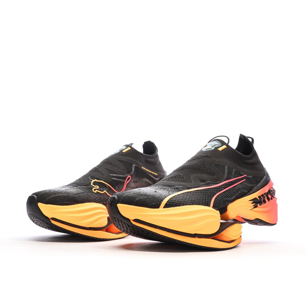 Puma Chaussures de running Noires/Oranges/Roses Femme Puma Fast Nitro Elite