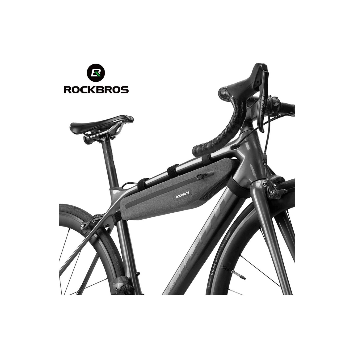 Wasserdichte Fahrradtasche für Rahmen – Grau AS-052 - für Fahrradschloss