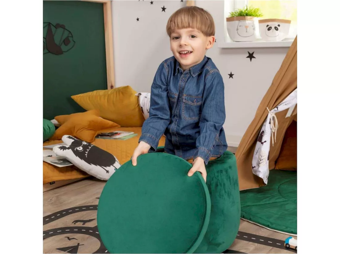 Pouf rangement en velours