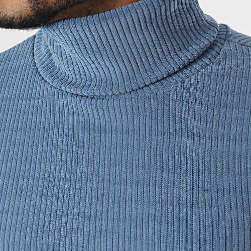 Pull Col Roulé 006 Bleu