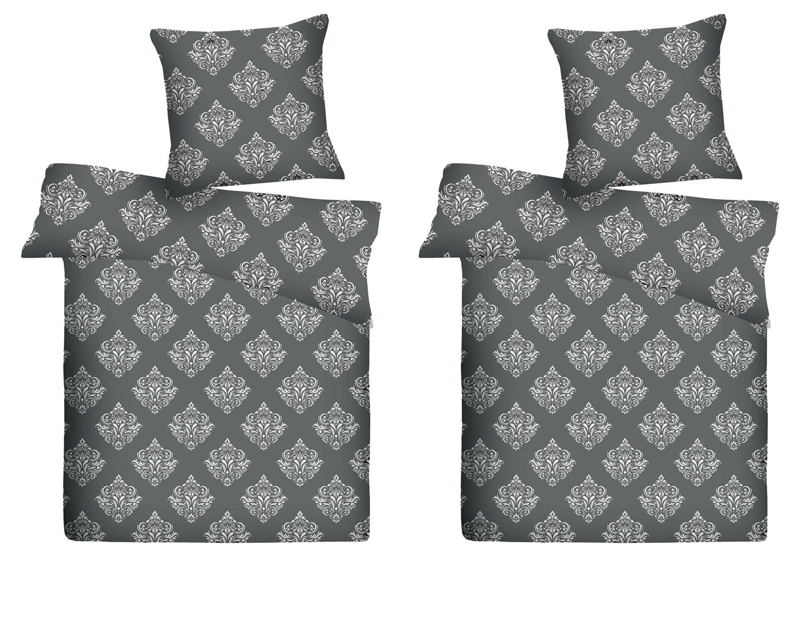 2er Set - Bettwäsche Metallicdruck Ornamente