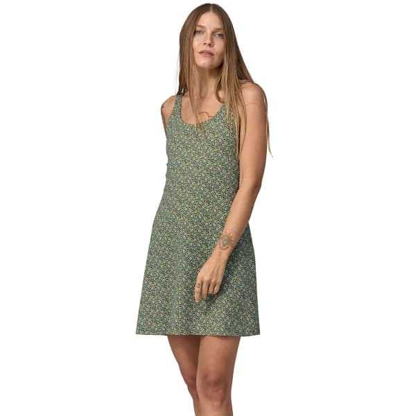 Robe PATAGONIA W'S MAIPO DRESS FLORAL FUN: CONIFER GREEN