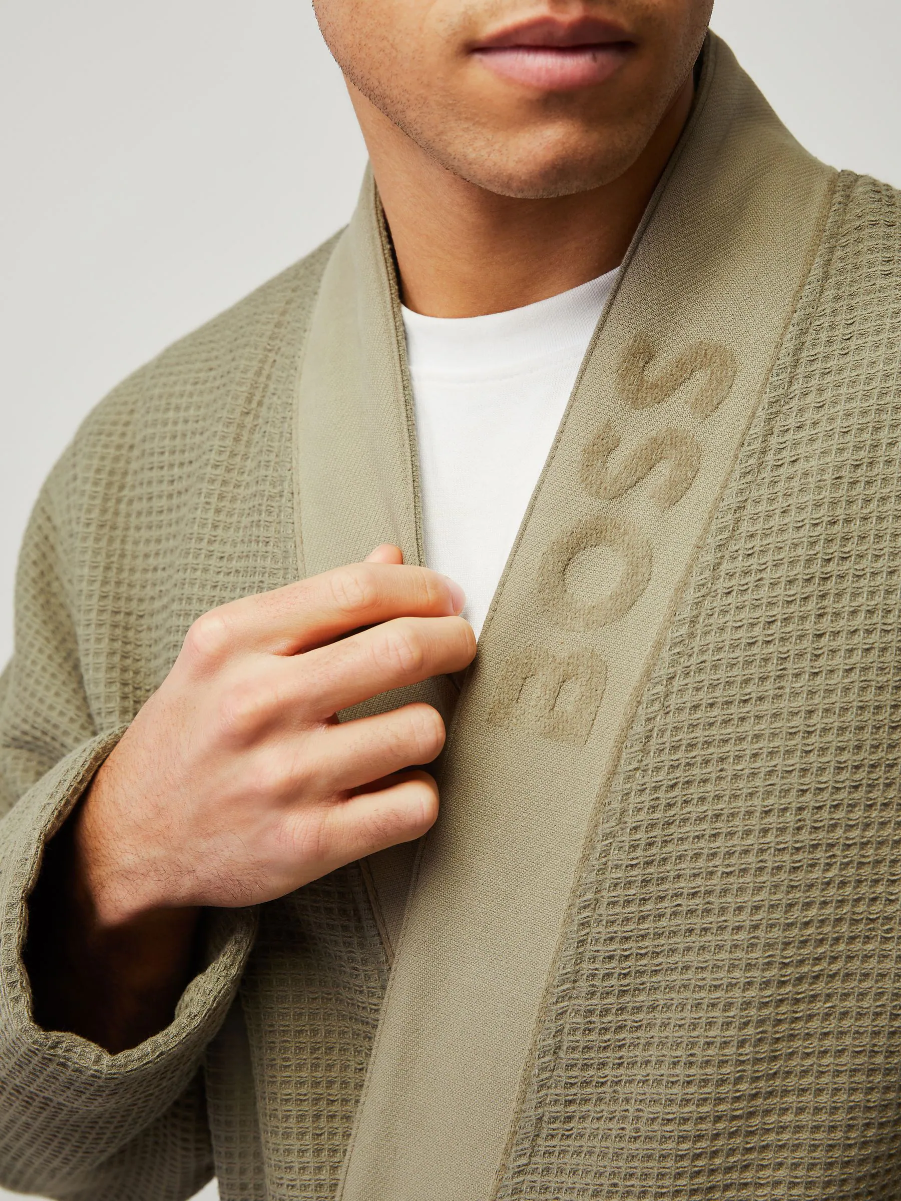 Groen - BOSS Waffle Logo Robe