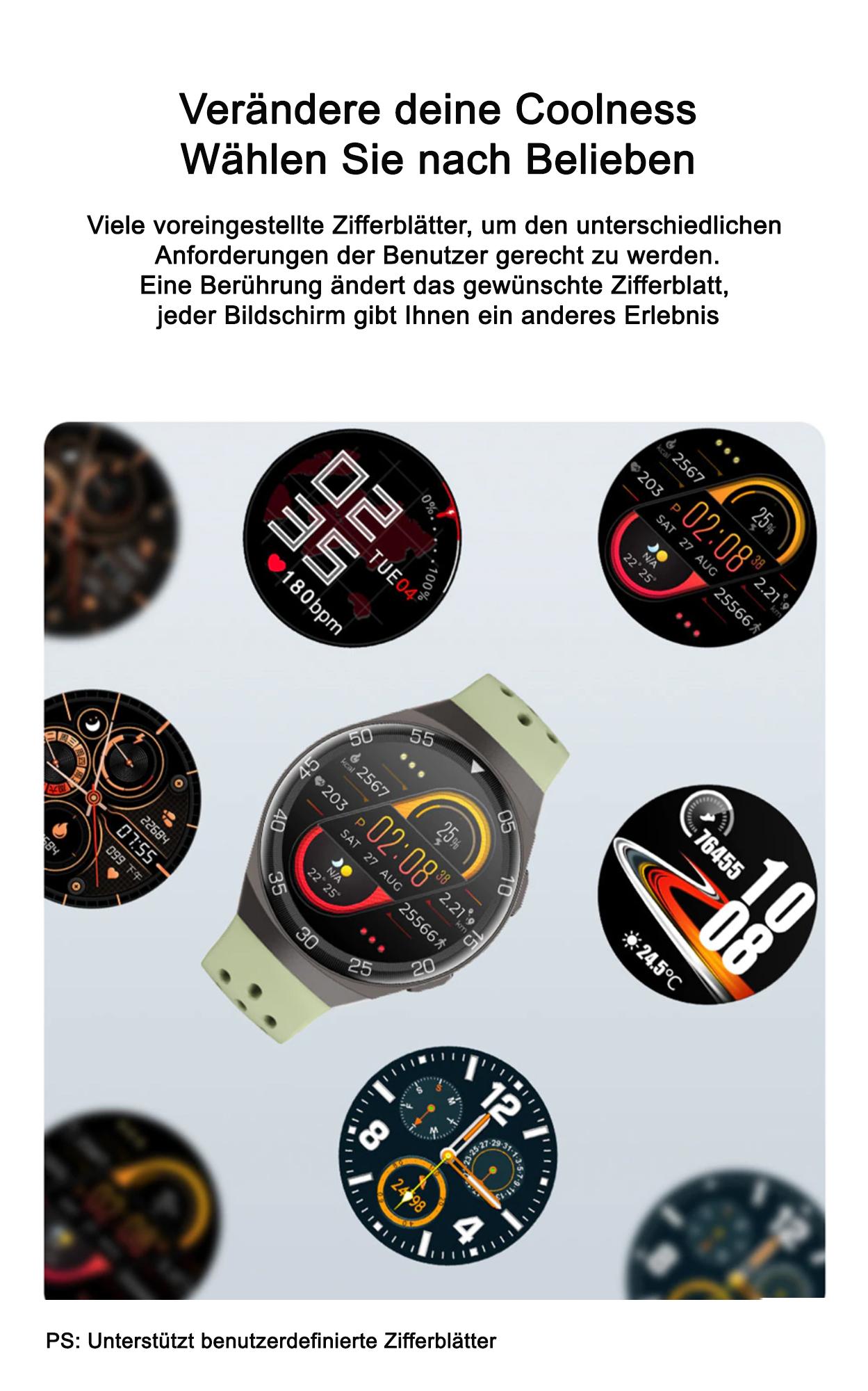 TPFNet Smart Watch / Fitness Tracker IP68 - Silikon Armband - Android & IOS - Schwarz