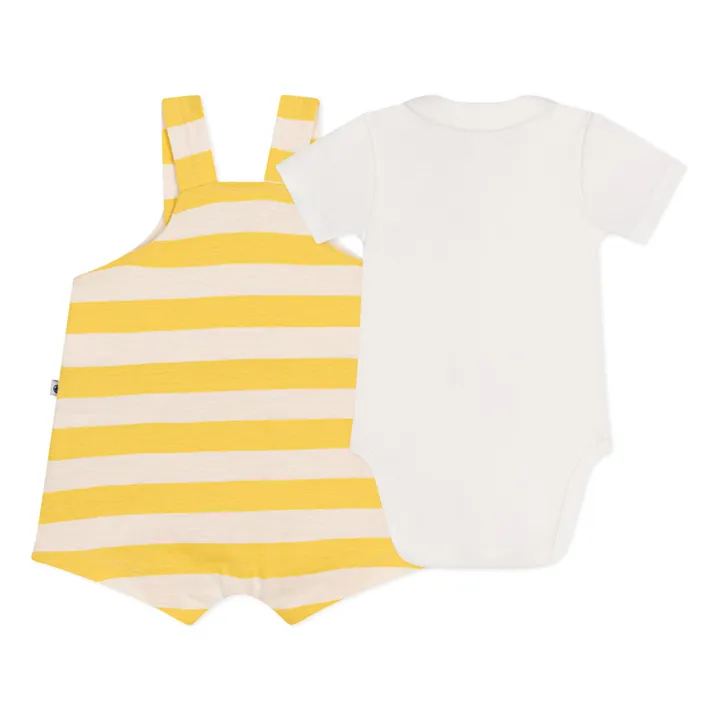 Petit Bateau Ensemble Salopette Mangi Jersey Flammé | Jaune moutarde