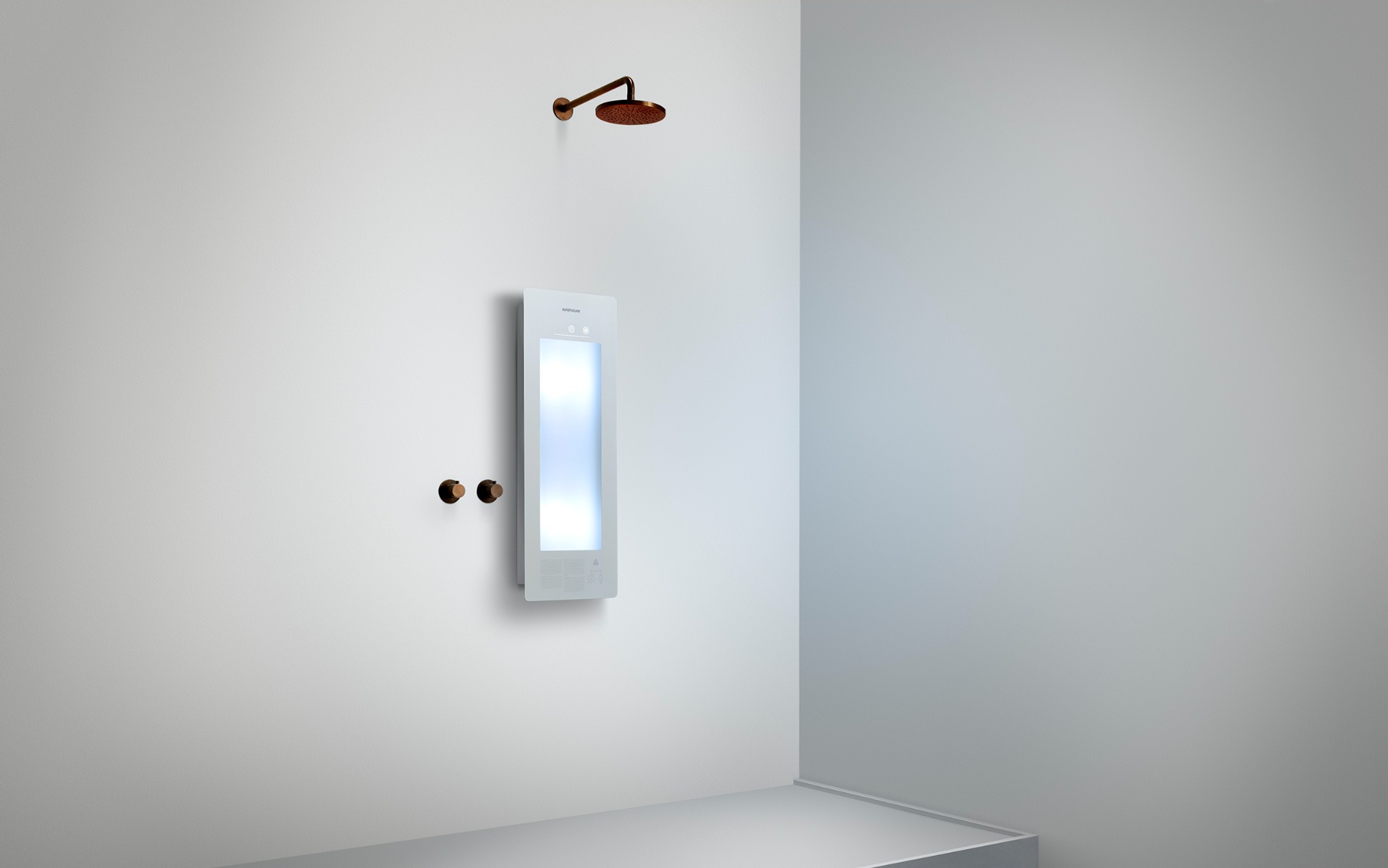 Sunshower Round One Small White inbouw infrarood 33x95x10cm opbouw