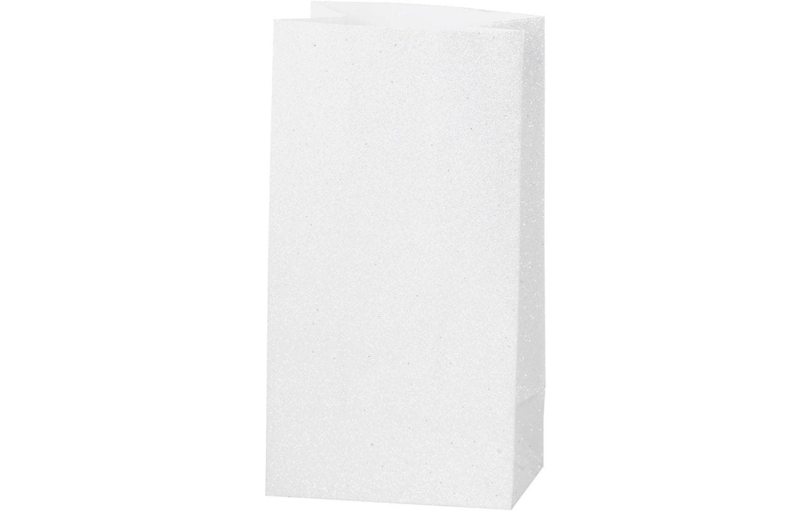 Geschenktüte Glitzer 8 Stück, WeissPapierbeutel