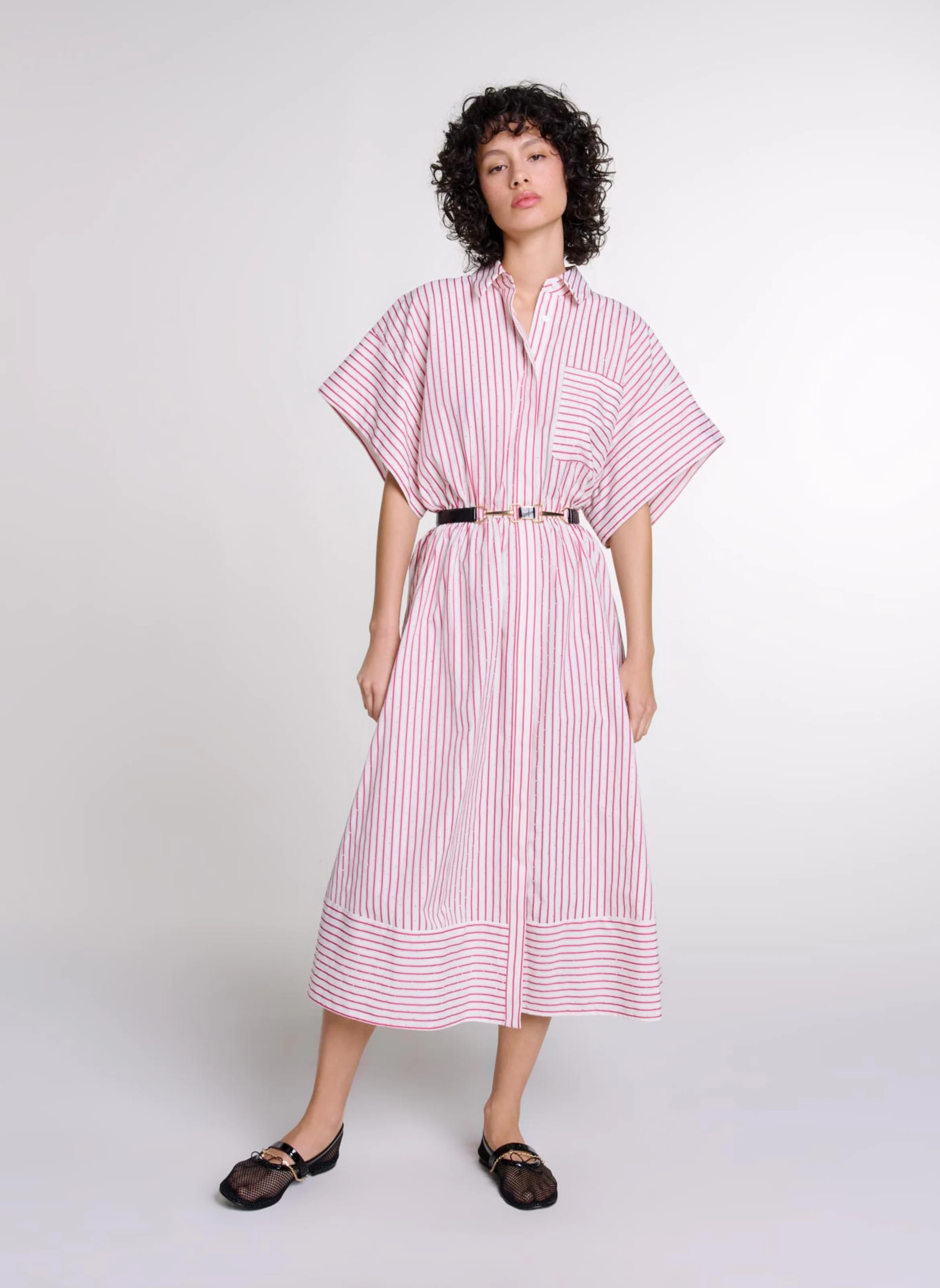 Robe chemise longues à rayures| Rayé