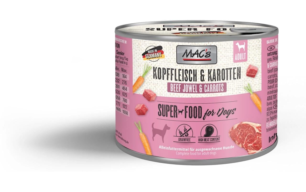 Nassfutter Kopffleisch und Karotten 200 gAlleinfuttermittel für ausgewachsene Hunde