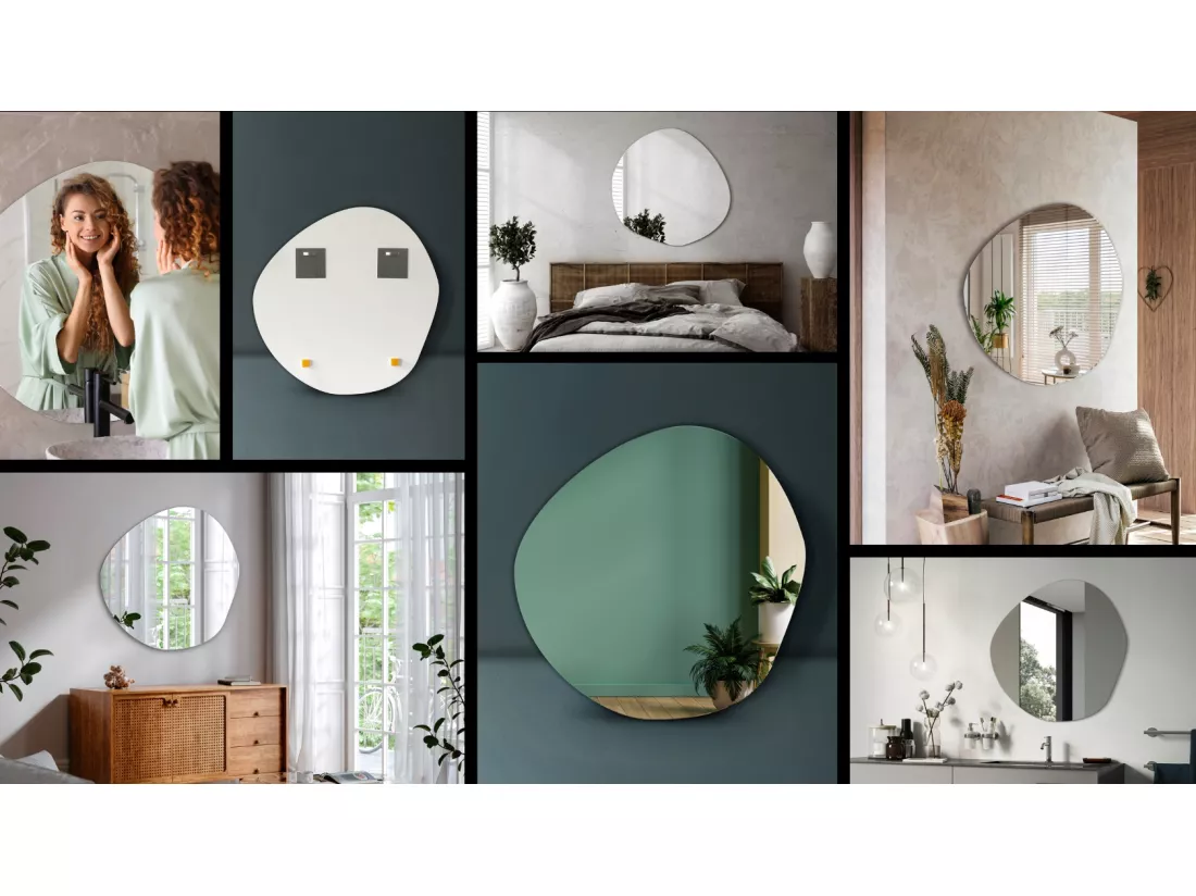 Miroir mural asymétrique sans cadre Loft Stain 86,2 cm x 86,9 cm