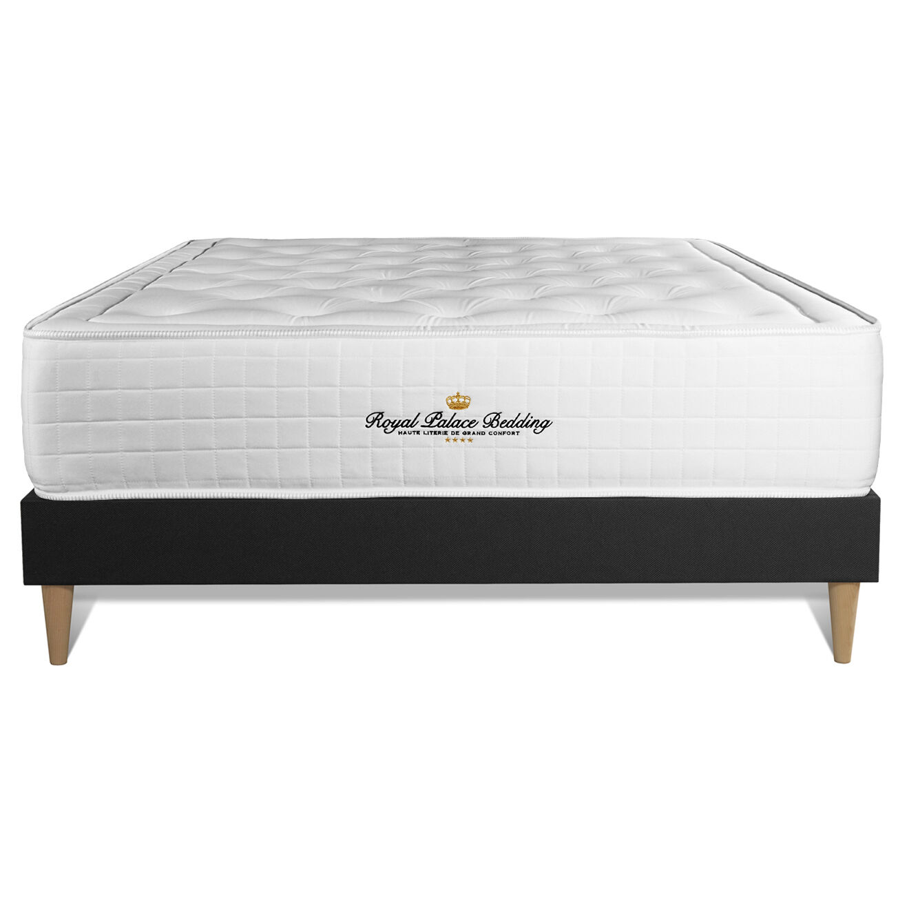 Royal Palace Bedding Ensemble matelas à mémoire de forme & sommier Buckingham noir - 140x200 cm
