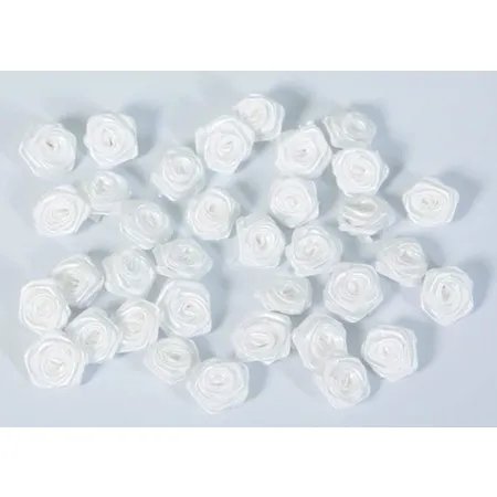 Amsinck & Sell Rosenblüten aus Polyester, weiß, 36 Stück