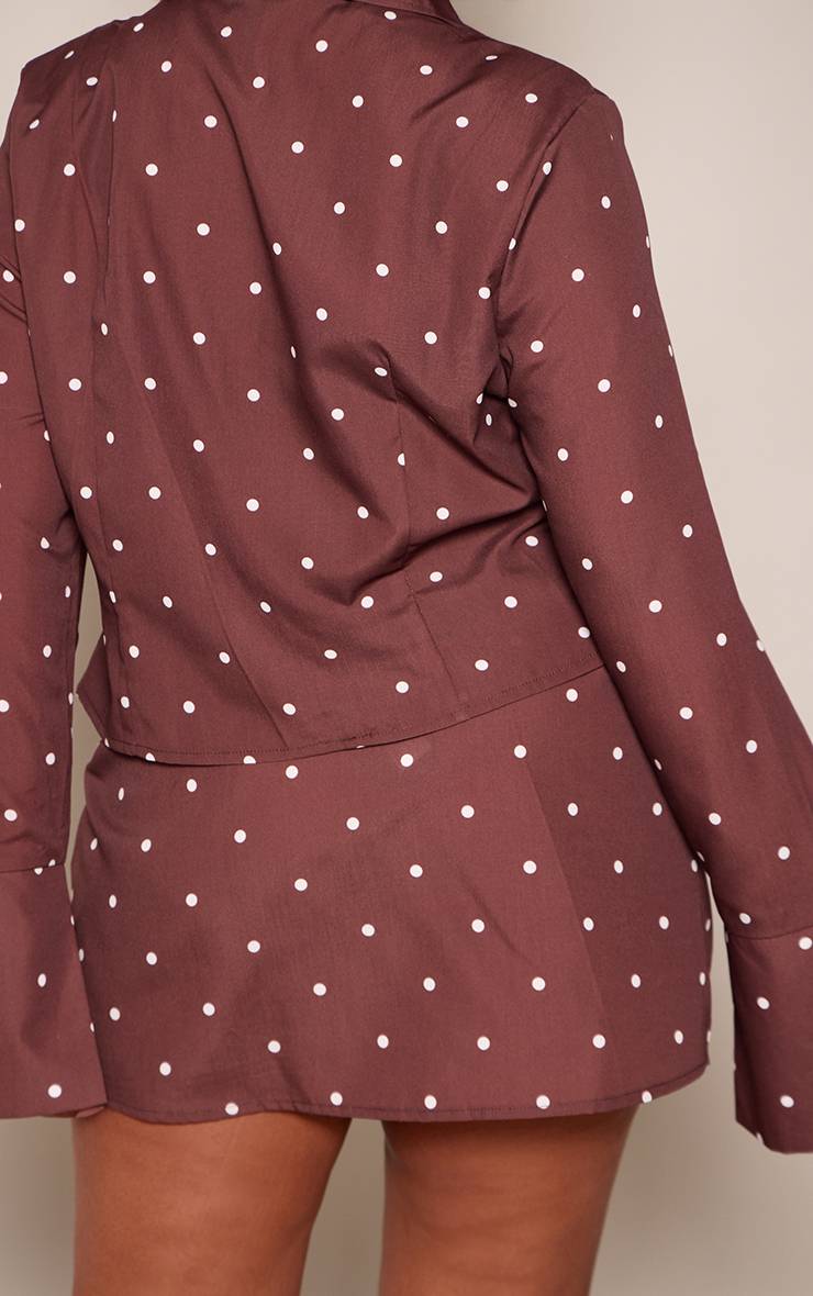 Chocolat Jupe Mini À Pois Coordonnée Grande Taille