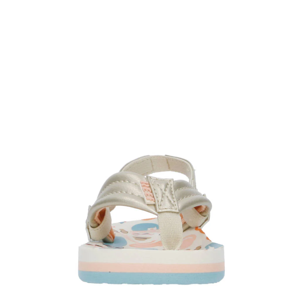 Reef Little Ahiteenslippers met hielbandje goud