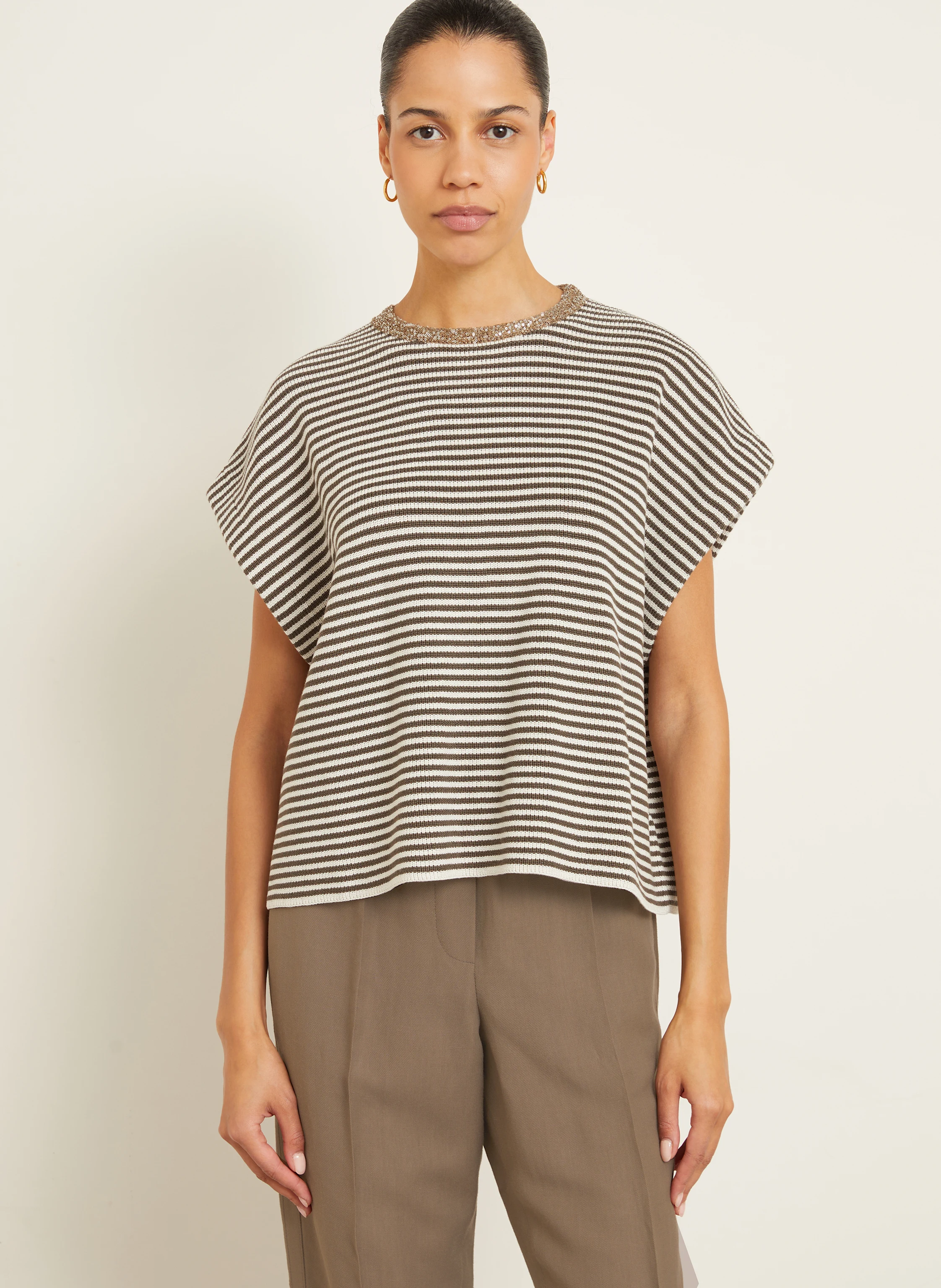 BRUNELLO CUCINELLI Strickshirt mit Pailletten