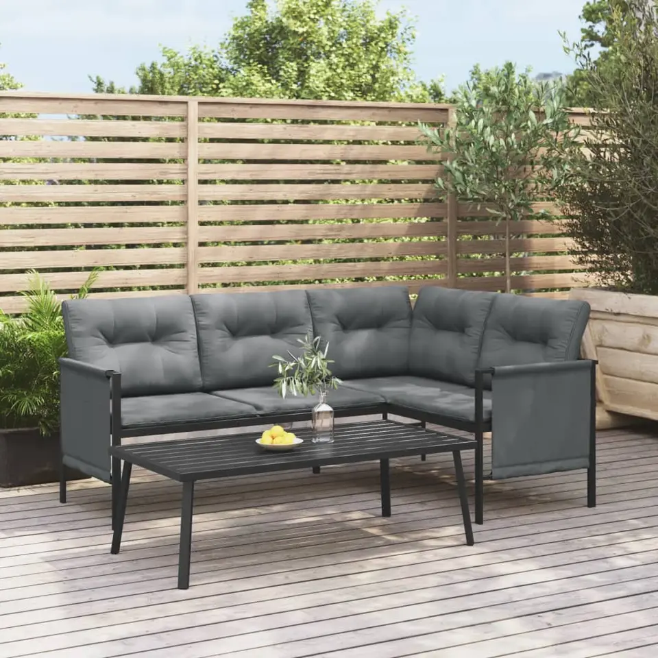 vidaXL - Tuintafel - Antraciet - Staal - 110x55x35 cm