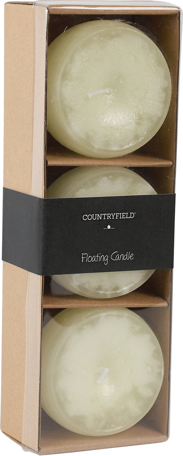Countryfield drijfkaars Bollie crème 18 uur 3 stuks