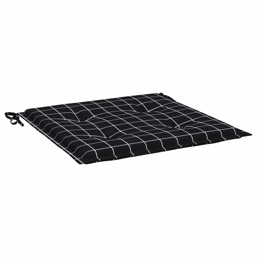 Coussins de chaise de jardin lot de 2 motif à carreaux noir