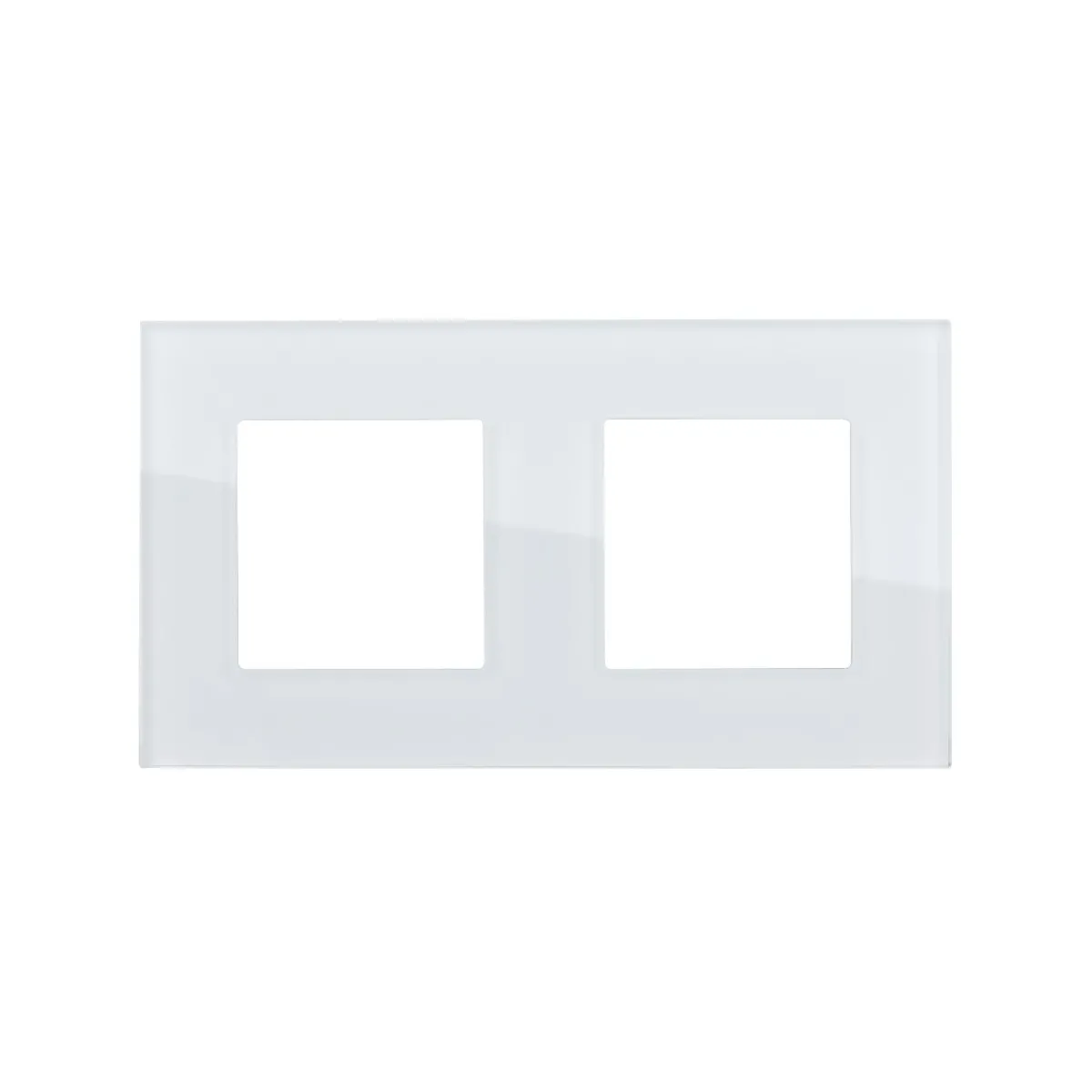 Ledkia Plaque Crystal 2 Emplacements Modern - Blanc