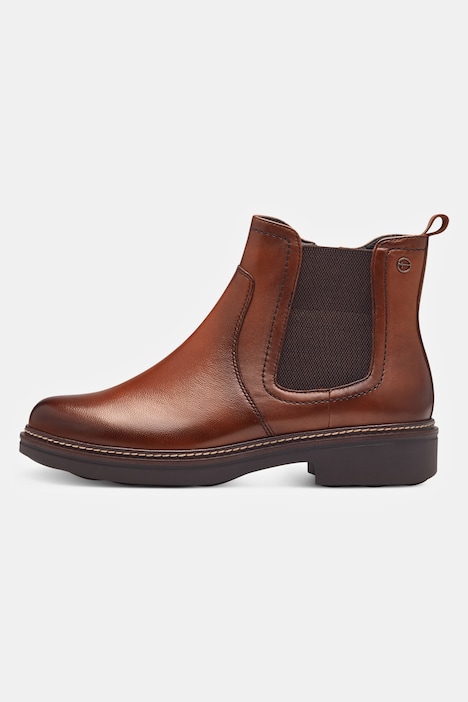 Tamaris Leder-Chelseaboots, Zipper, Wechselfußbett