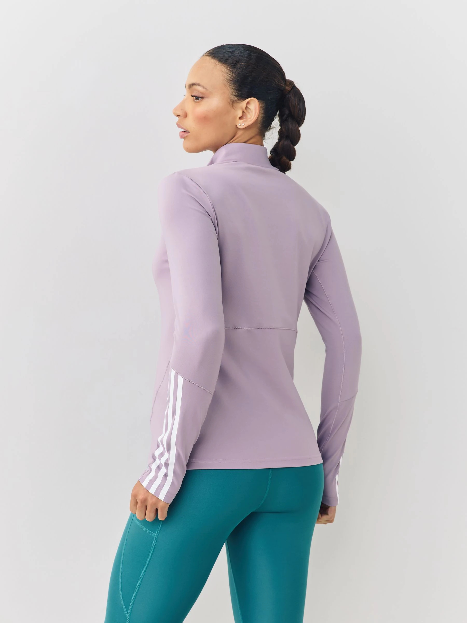 Paars - adidas Hyperglam trainingstop met kwartrits