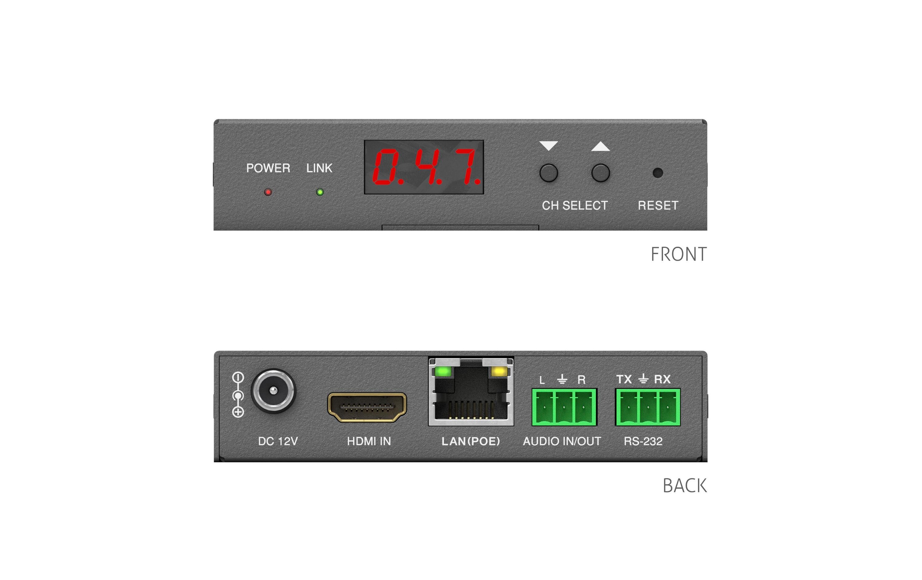 IP Transmitter PT-IP-HD26X-TX HDMI<br>HDMI IP Transmitter, H.264 / 265 IP-Streaming-Decoder mit Video Wall