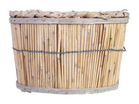 Panier rond en bambou marron 24x24x14h cm