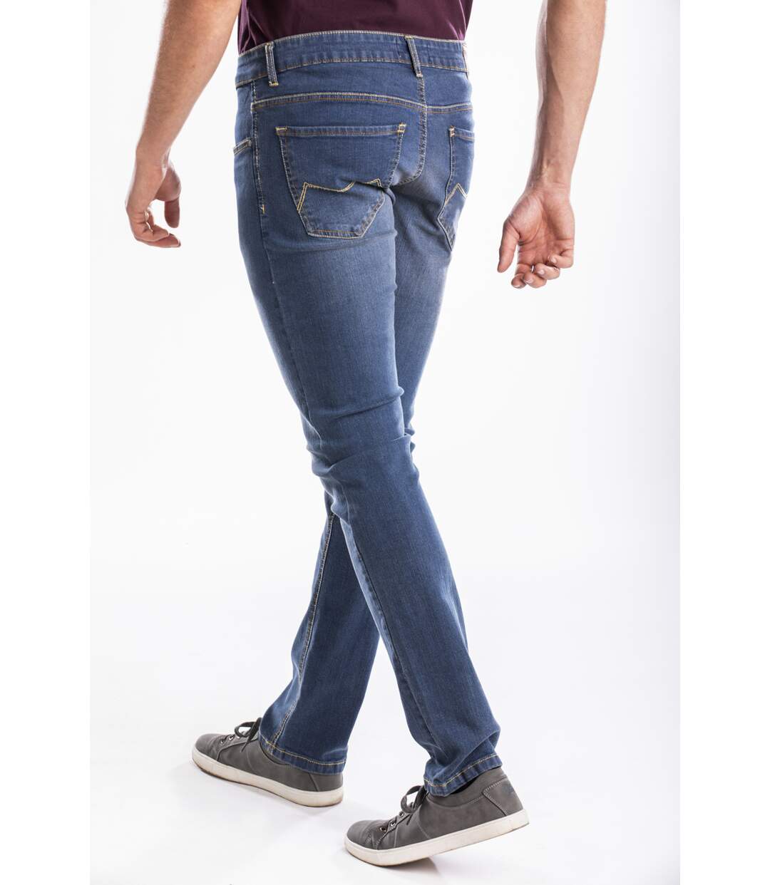 Jeans RL80 Fibreflex® brossé coupe droite ajustée MARINE