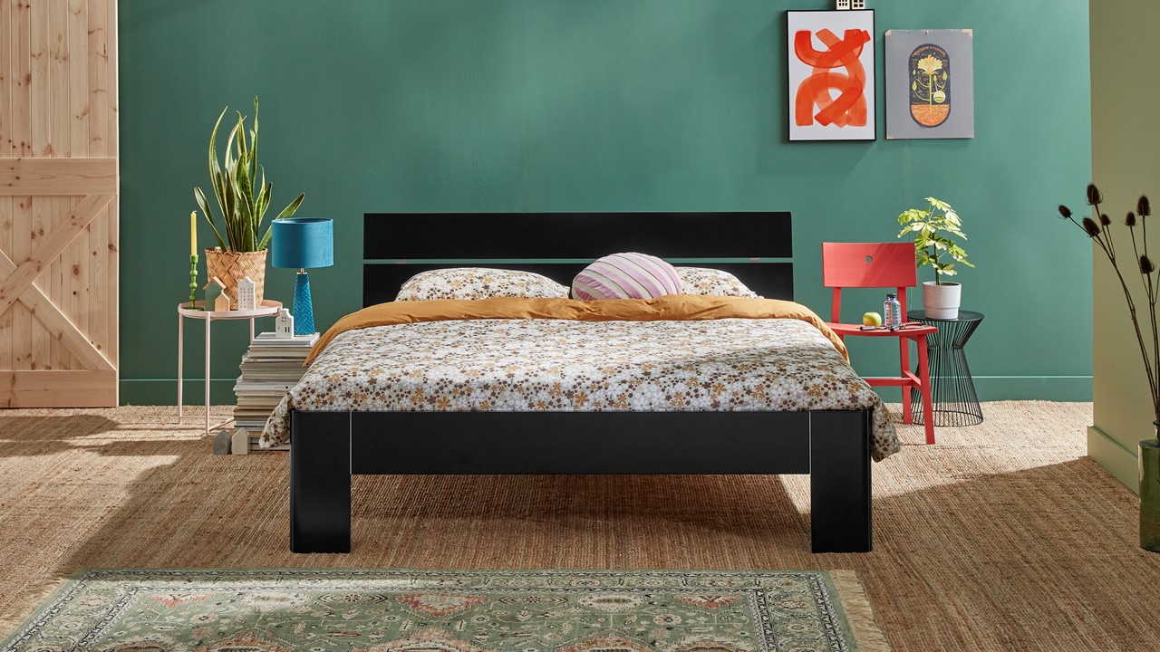 Bed Fresh met hoofdbord zwart